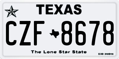 TX license plate CZF8678