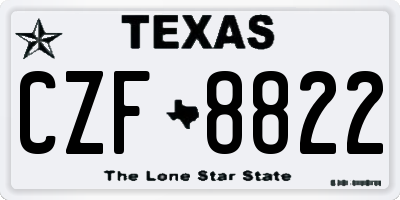 TX license plate CZF8822