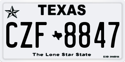 TX license plate CZF8847
