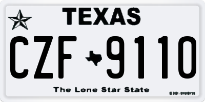TX license plate CZF9110