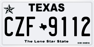 TX license plate CZF9112