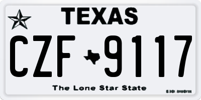 TX license plate CZF9117