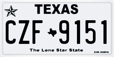 TX license plate CZF9151