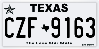 TX license plate CZF9163