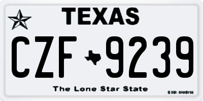 TX license plate CZF9239