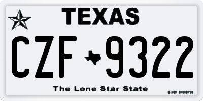 TX license plate CZF9322
