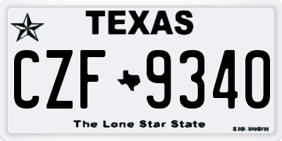 TX license plate CZF9340