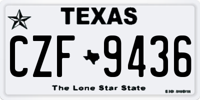 TX license plate CZF9436