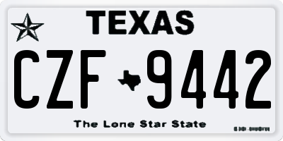 TX license plate CZF9442