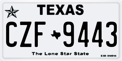 TX license plate CZF9443