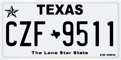 TX license plate CZF9511