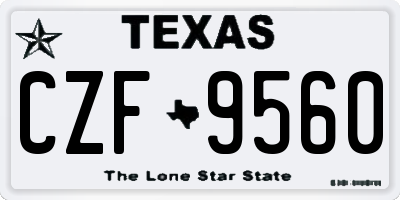 TX license plate CZF9560