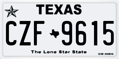 TX license plate CZF9615