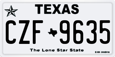 TX license plate CZF9635
