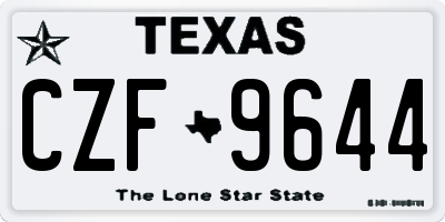 TX license plate CZF9644