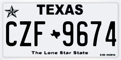 TX license plate CZF9674