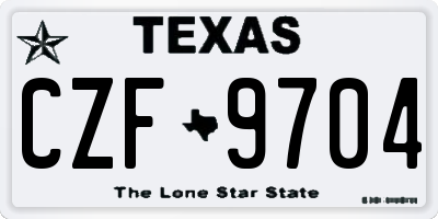 TX license plate CZF9704