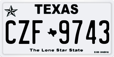 TX license plate CZF9743