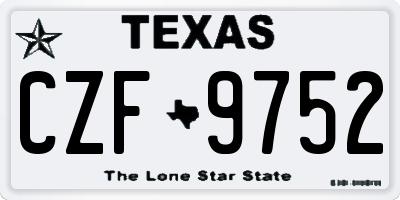 TX license plate CZF9752