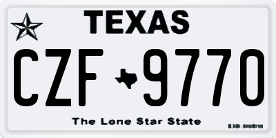 TX license plate CZF9770