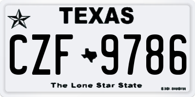 TX license plate CZF9786