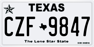 TX license plate CZF9847