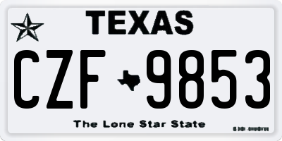 TX license plate CZF9853