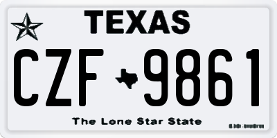 TX license plate CZF9861