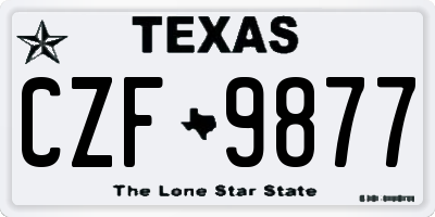 TX license plate CZF9877