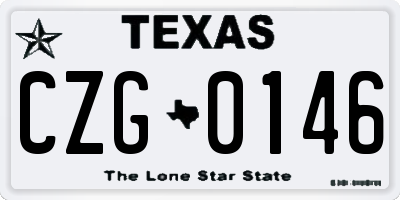 TX license plate CZG0146