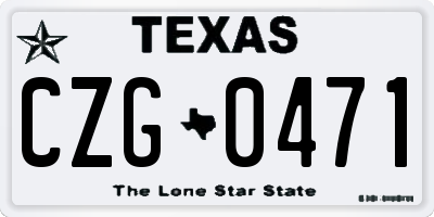 TX license plate CZG0471