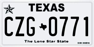 TX license plate CZG0771