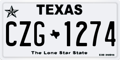 TX license plate CZG1274