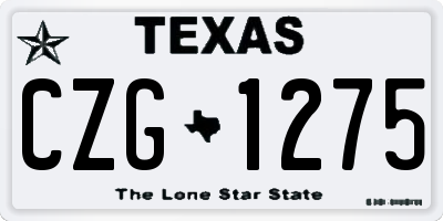 TX license plate CZG1275