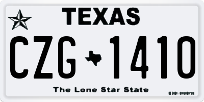 TX license plate CZG1410