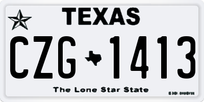 TX license plate CZG1413