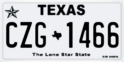 TX license plate CZG1466