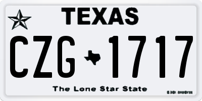 TX license plate CZG1717