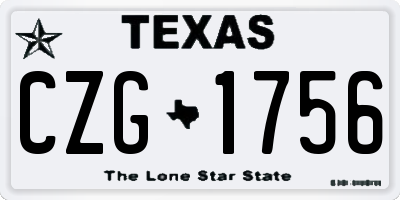TX license plate CZG1756