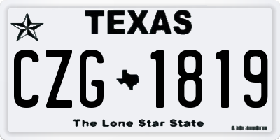 TX license plate CZG1819