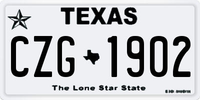TX license plate CZG1902