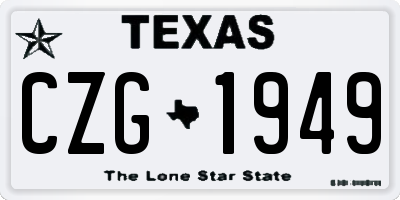 TX license plate CZG1949