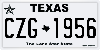TX license plate CZG1956