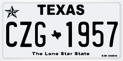 TX license plate CZG1957