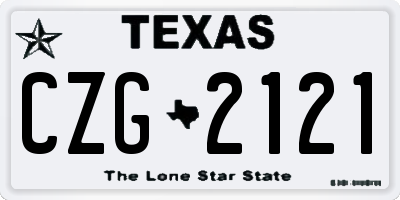 TX license plate CZG2121