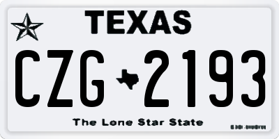 TX license plate CZG2193