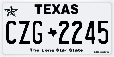 TX license plate CZG2245