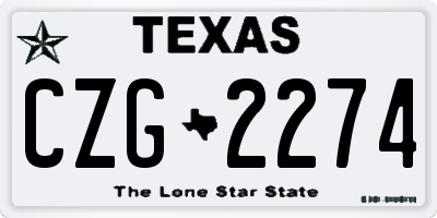 TX license plate CZG2274