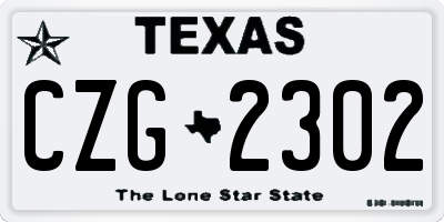 TX license plate CZG2302