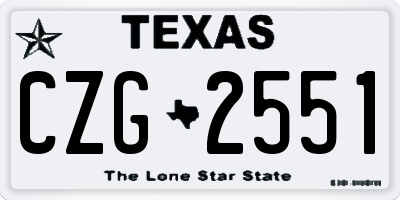 TX license plate CZG2551